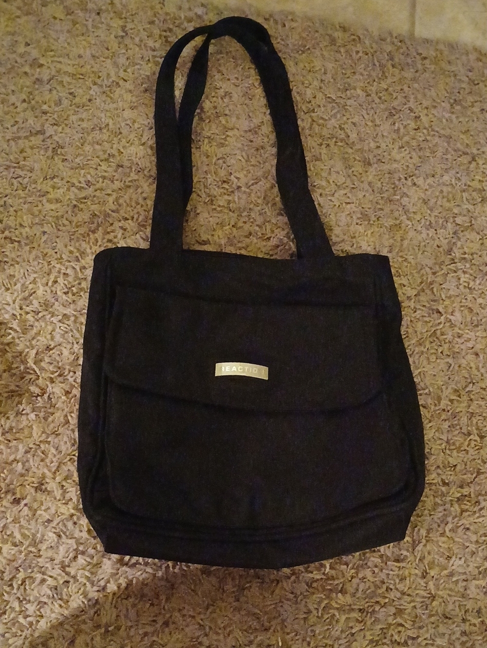 REACTION Black Canvas Tote Bag